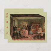 Scène de cuisine Vintage ~ Invitation à la réunion (Devant / Derrière)