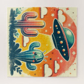 Scène de désert coloré avec puzzle UFO (Horizontal)