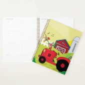 Scène de ferme avec coq chantant sur tracteur (Devant avec enveloppe)