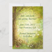 Scène de forêt enchantée Save The Date Mariage (Dos)