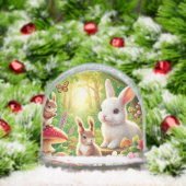 Scène de forêt lunaire avec lapins, écureuils (Noël)