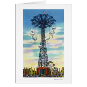 Scène de journée de saut de parachute de parc de