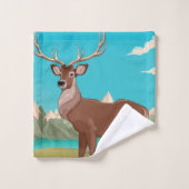 Scène de la montagne Buck Deer (Gant de toilette)