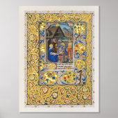 Scène de la Nativité illuminée Poster médiéval de  (Recto)