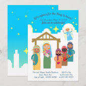Scène de la Nativité moderne Invitation à la fête  (Devant / Derrière)