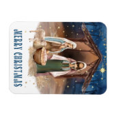 Scène de la Nativité Noël Cadeau Magnets (Horizontal)
