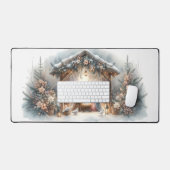 Scène de la Nativité rustique avec fleurs d'hiver (Clavier et souris)