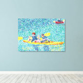 Scène de la rivière Kayak en Pointillisme, toile e (Insitu (Plancher de Bois))