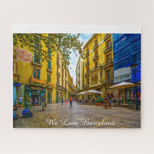 Scène De La Rue De Barcelone. Jigsaw Puzzle (Horizontal)