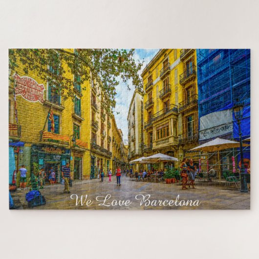 Scène De La Rue De Barcelone. Jigsaw Puzzle (Horizontal)