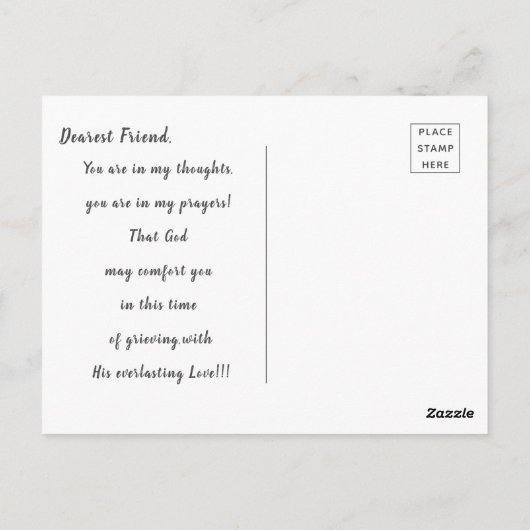 Scène de lac paisible avec carte de condoléances d (Dos)