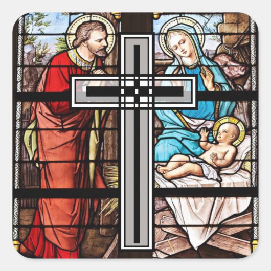 Scène de l'église vitrée Jésus Stickers (Devant)
