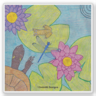 Scène de l'étang - Sticker