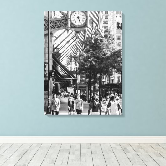 Scène de l'état| Toile de portrait noir et blanc (Insitu (Plancher de Bois))