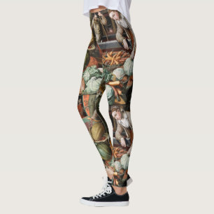 "Scène de marché" leggings d'art vintage