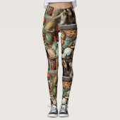"Scène de marché" leggings d'art vintage (Devant)