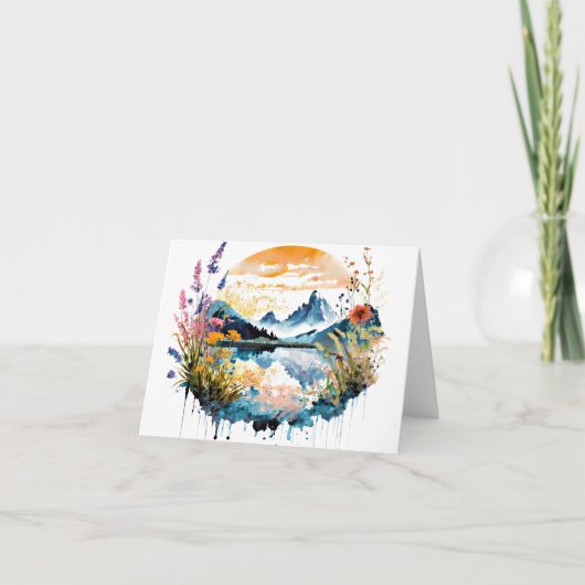 Scène de montagne à l'aquarelle (Devant)
