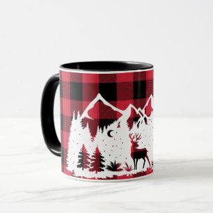 Scène de montagne sauvage Mug de contrôle du bison