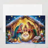 Scène de Nativité Baby Jesus Carte de Noël #3 (Devant / Derrière)