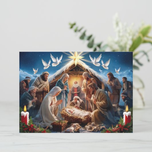 Scène de Nativité Bébé Jésus Carte de Noël #5 (Debout devant)