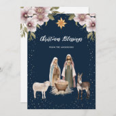 Scène de Nativité Cartes de Noël chrétiennes (Devant / Derrière)