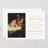 Scène de Nativité Église Noël Fête Invitation (Devant / Derrière)
