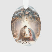 Scène de Nativité Rustique avec Carte de Florales (devant)