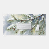 Scène de neige à l'aquarelle de branche de pin d'h (Clavier et souris)