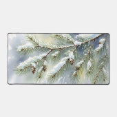 Scène de neige à l'aquarelle de branche de pin d'h (Recto)