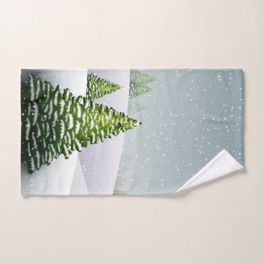 Scène de neige hivernale Noël (Serviette à main)