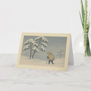 Scène de neige japonaise - Carte de Noël