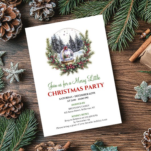 Scène de Noël à l'aquarelle moderne Invitation mod