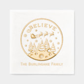 Scène de Noël avec texte "Croire" Nom de famille (Recto)