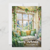 Scène de Noël charmante carte classique rouge vert (Devant)