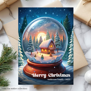 Scène de Noël cosy en pin rustique carte de vœux d