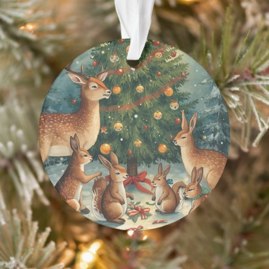 Scène de Noël d'animaux des bois (Arbre)