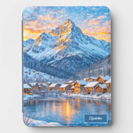 Scène de Noël de montagne enneigée pour couverture