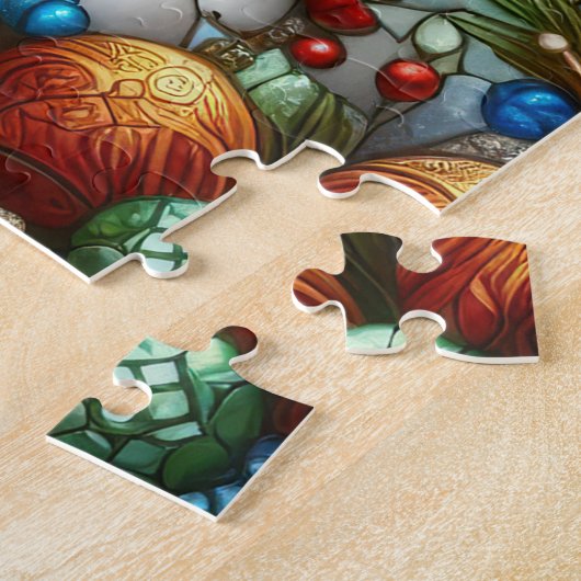 Scène de Noël en verre tendu Puzzle (Côté)