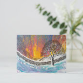 Scène de Noël enneigée Carte de vacances (Debout devant)