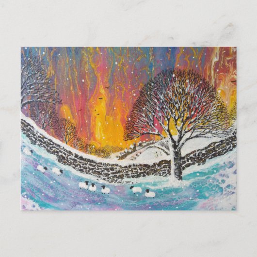 Scène de Noël enneigée Carte de vacances (Devant)