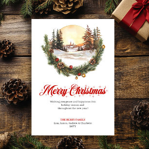 Scène de Noël Fantaisiste Carte de Vœux Moderne