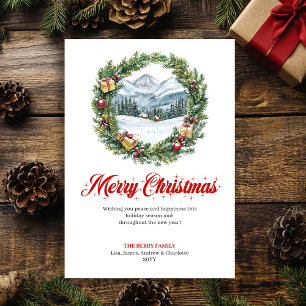 Scène de Noël joyeuse carte de vœux éditable