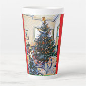 Scène de Noël Latte Mug Rouge (Devant)