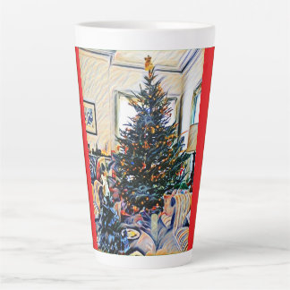 Scène de Noël Latte Mug Rouge