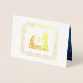 Scène de Noël Nativité Luxe Véritables Cartes à hu (Devant)