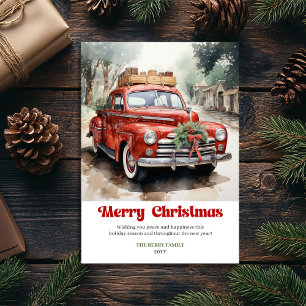 Scène de Noël rustique élégante carte de vœux vint