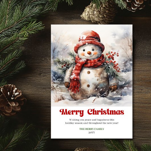 Scène de Noël rustique intemporelle carte de vœux