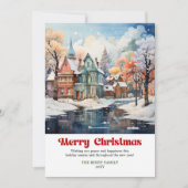 Scène de Noël rustique moderne carte festive de va (Devant)
