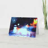 •·♥Scène de nuit enneigée romantique sur carte de (Dos)