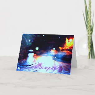 •·♥Scène de nuit enneigée romantique sur carte de